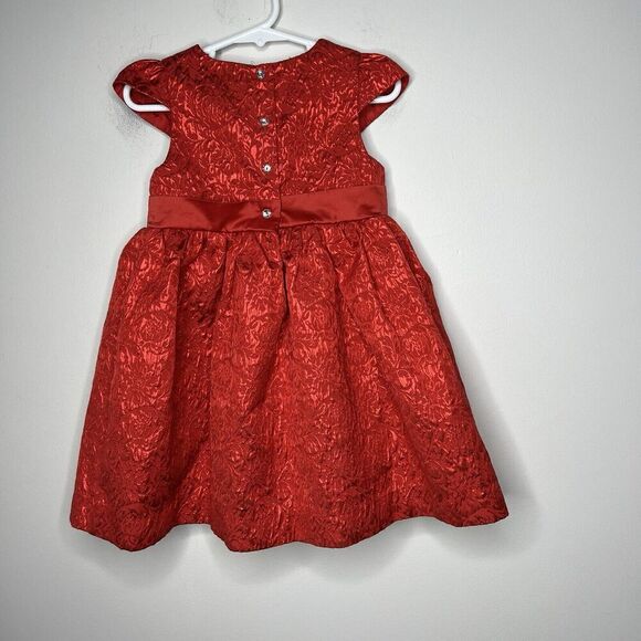 Camilla Dress Girls Toddler 3T Red Rhinestone‎ Valentines Day Textured Holiday - Picture 8 of 8